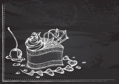 Kremalı meyveli kek.