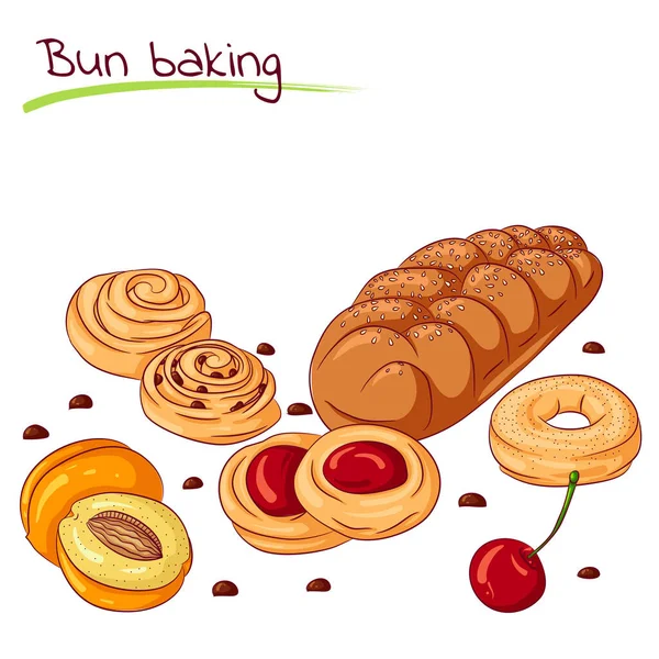 Bakkerij bakken en koekjes — Stockvector