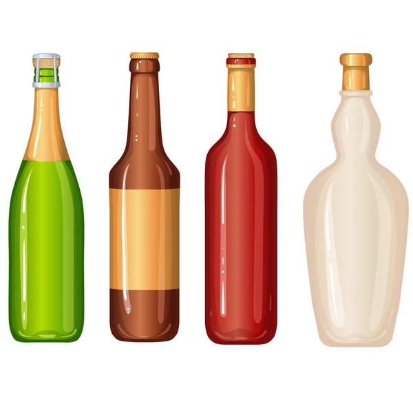 Botellas para bebidas alcohólicas — Vector de stock