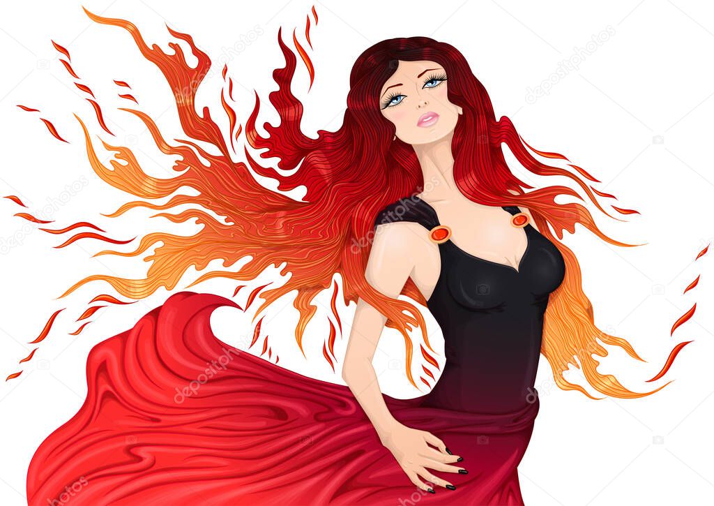 girl fire element