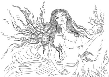 Ateş elementi kızı çizgisi