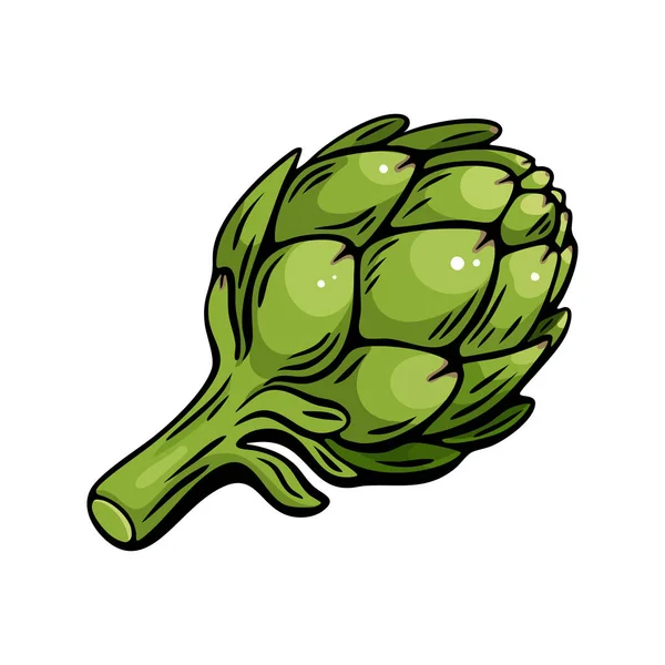 Akdeniz mutfak projeleri için oymacılık tarzında vektör enginar, sağlıklı gıda paketleme ve markalaşma görselleri için mükemmel.