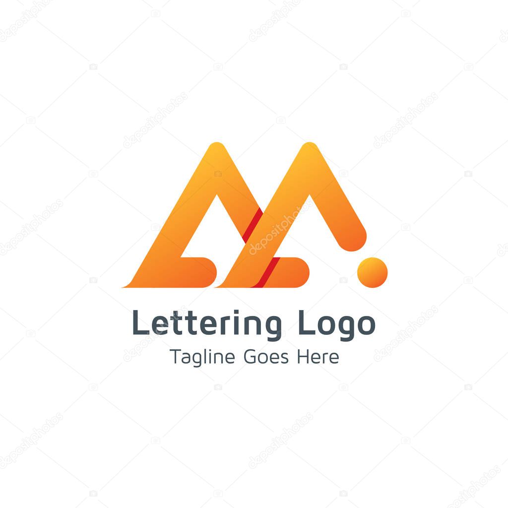 Lettering M design alphabet vector logo