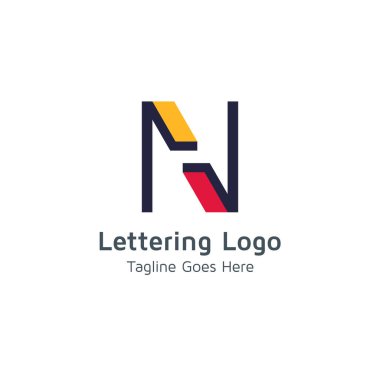 N Tasarım alfabe vektör logo yazı