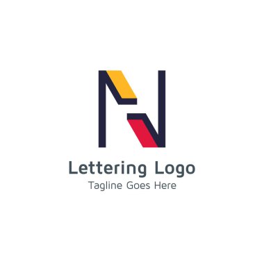 Lettering N design alphabet vector logo clipart