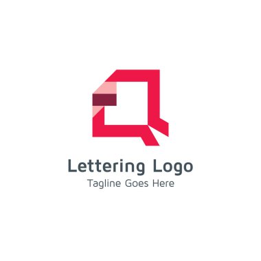 Lettering Q design alphabet vector logo clipart