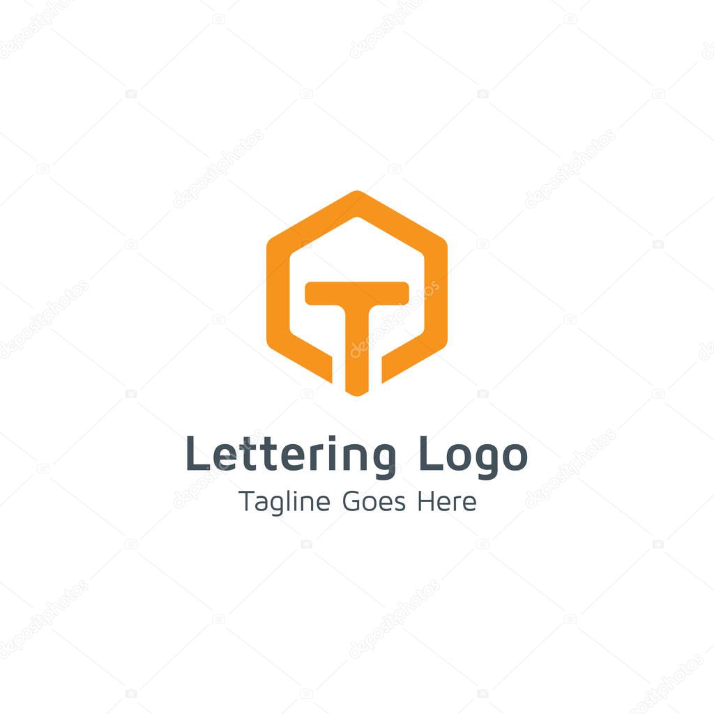 Lettering T design alphabet vector logo