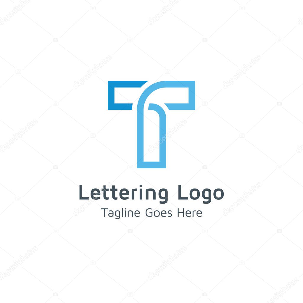 Lettering T design alphabet vector logo