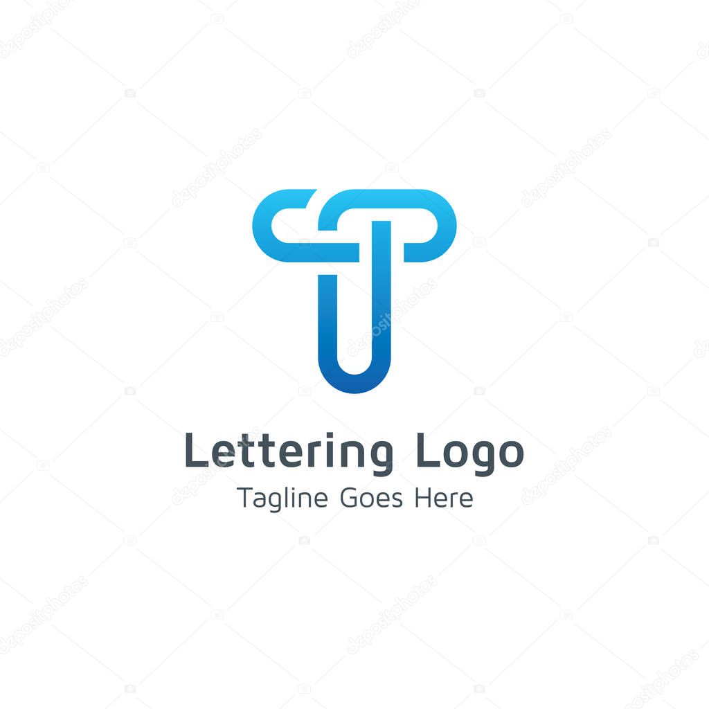 Lettering T design alphabet vector logo