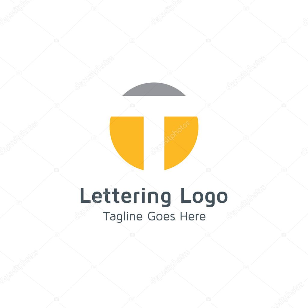 Lettering T design alphabet vector logo