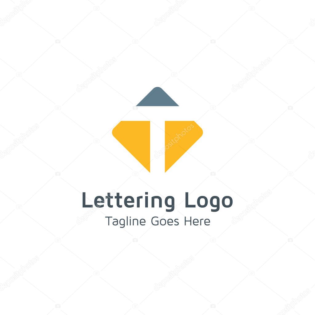 Lettering T design alphabet vector logo