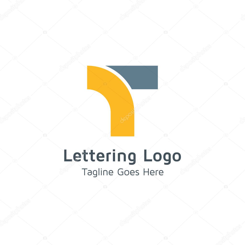 Lettering T design alphabet vector logo