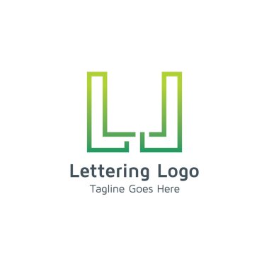U tasarım vektör logo yazı
