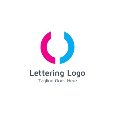 U tasarım vektör logo yazı