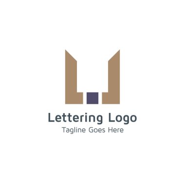 U tasarım vektör logo yazı