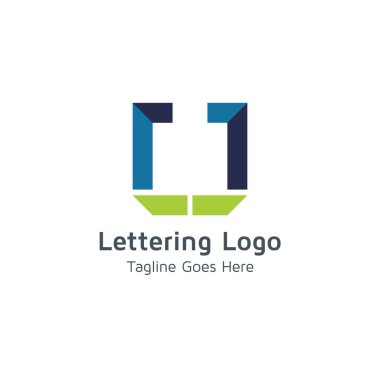U tasarım vektör logo yazı