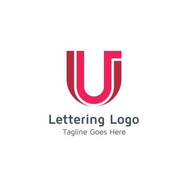 U tasarım vektör logo yazı