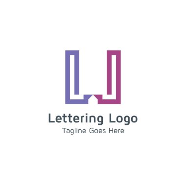 U tasarım vektör logo yazı