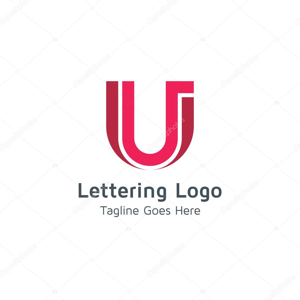 Lettering U design Vector logo