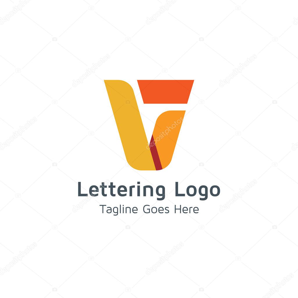 Lettering V design alphabet vector logo