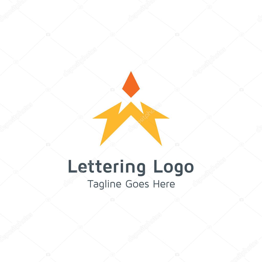 Lettering W design Vector logo