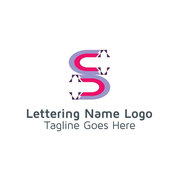 Lettering Design Alfabeto Vettoriale Logo — Vettoriale Stock