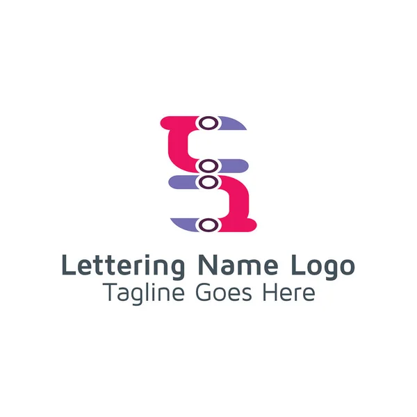 Lettering Design Alfabeto Vettoriale Logo — Vettoriale Stock
