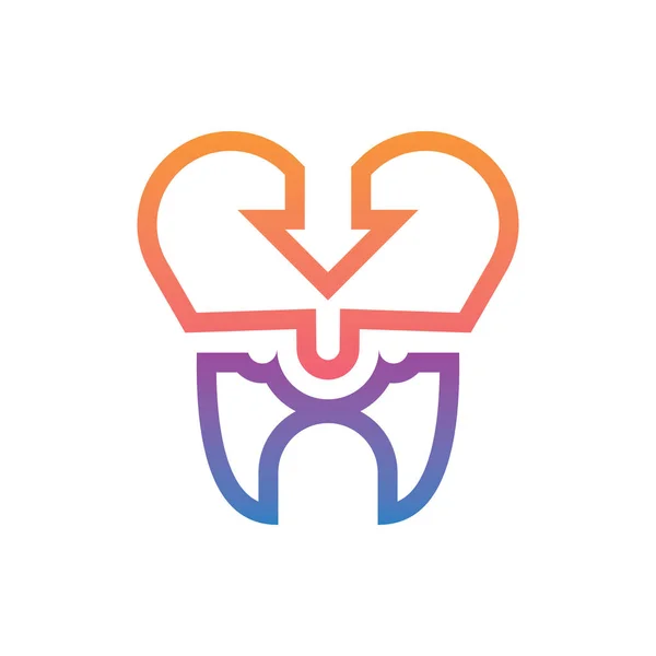Cuidados Dentários Saudável Logotipo Dental — Vetor de Stock