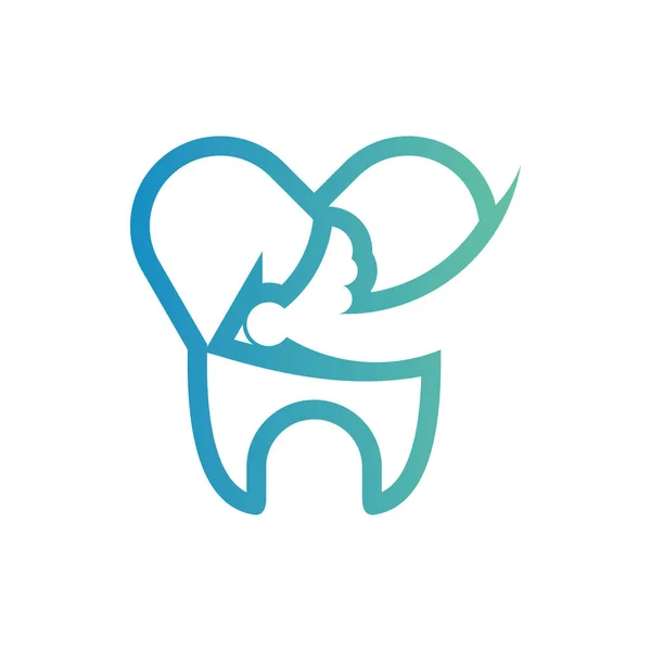 Cuidados Dentários Saudável Logotipo Dental — Vetor de Stock