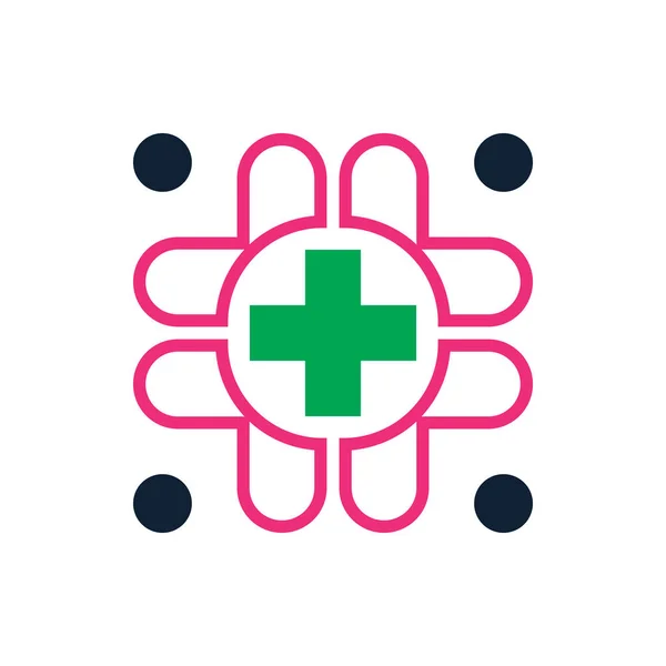 Farmacia Medica Logo Sanitario — Vettoriale Stock