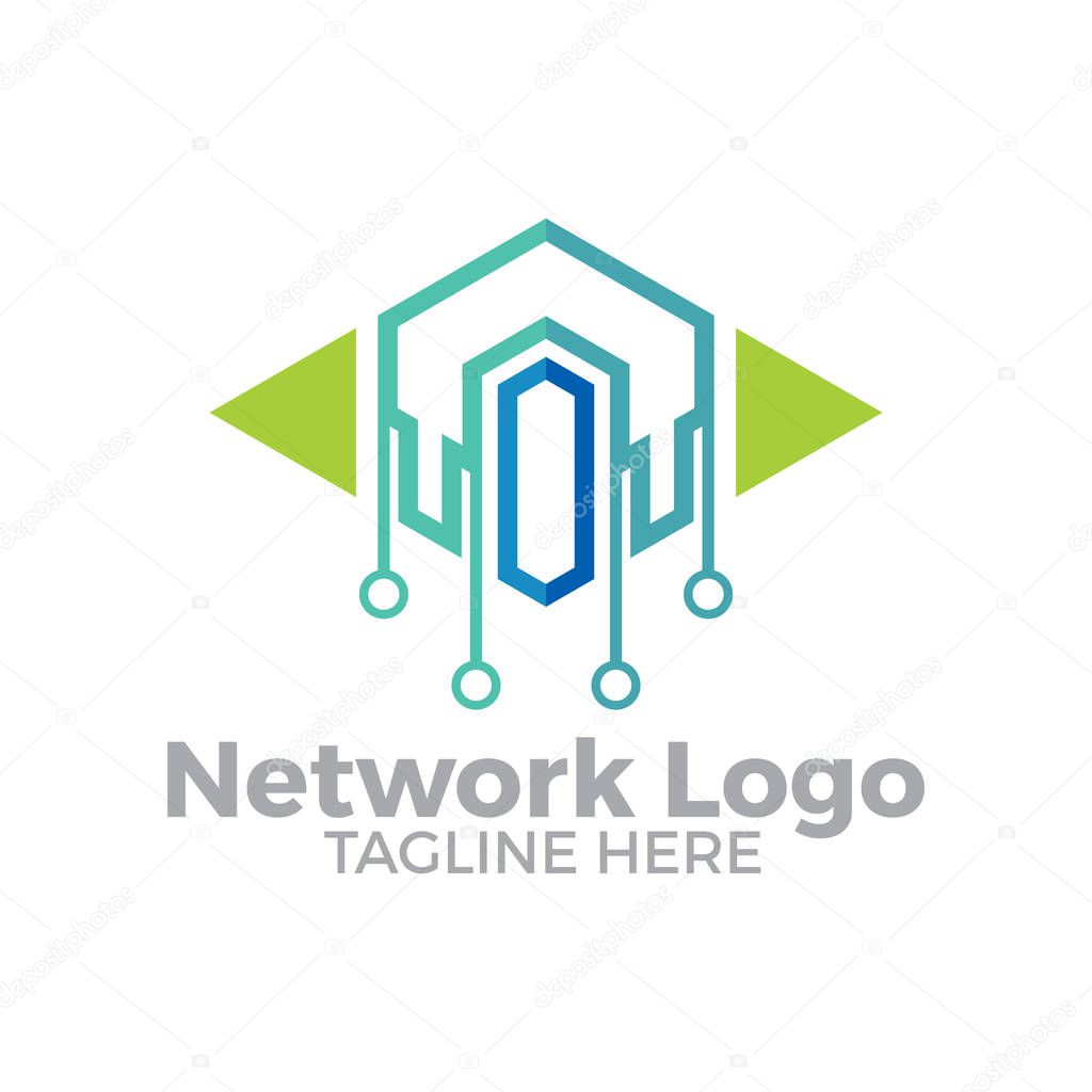 Network connection modern logo