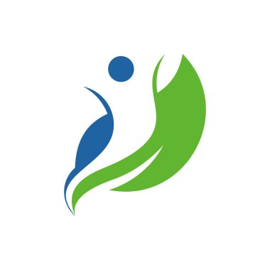 Yaprak ve insanlar simge vektör logosu