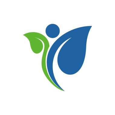 Yaprak ve insanlar simge vektör logosu