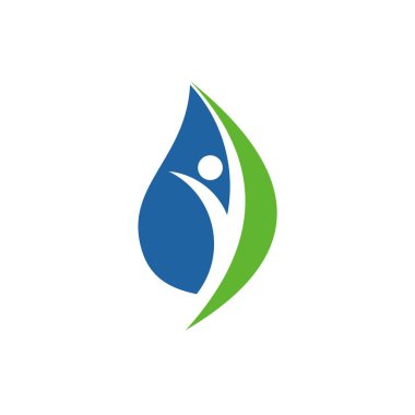 Yaprak ve insanlar simge vektör logosu