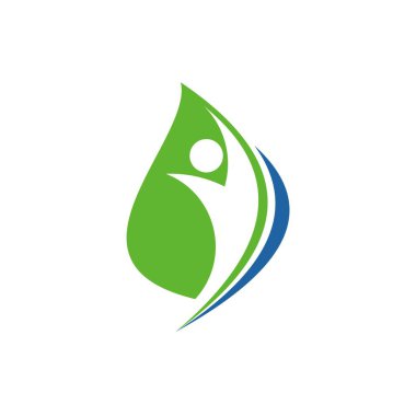Yaprak ve insanlar simge vektör logosu
