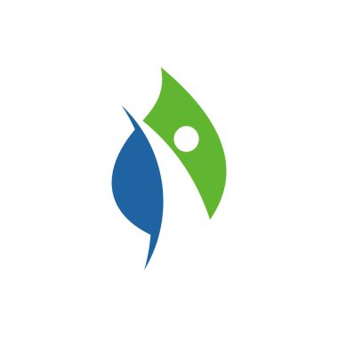 Yaprak ve insanlar simge vektör logosu