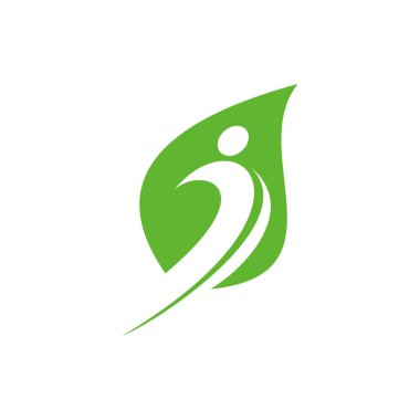 Yaprak ve insanlar simge vektör logosu