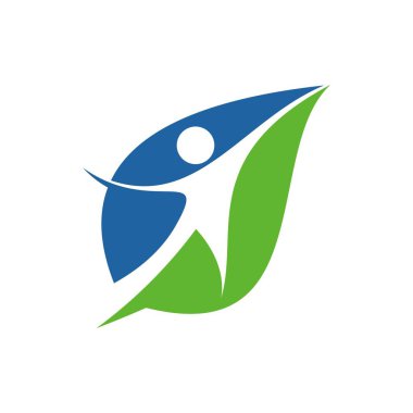 Yaprak ve insanlar simge vektör logosu