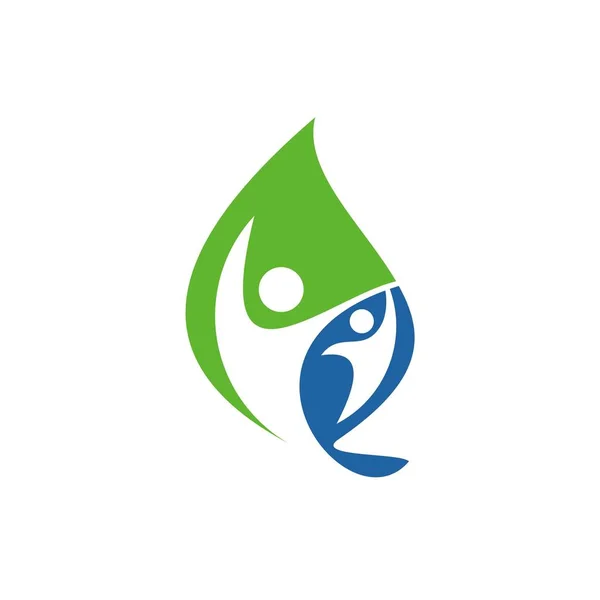 Leaf People Symbol Vector Logo — Stock Vector