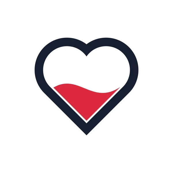 Corazón Amor Romántico Logo Design — Vector de stock