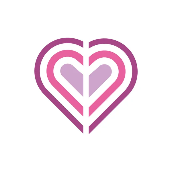 Corazón Amor Romántico Logo Design — Vector de stock