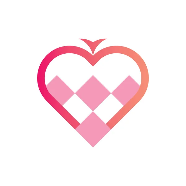 Kalp Aşk Romantik Logo Tasarımı — Stok Vektör