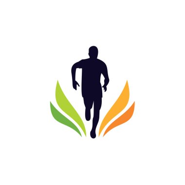 Sağlıklı spor logo vektör çalıştıran