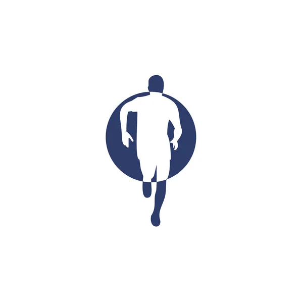 Vetor Logotipo Esporte Corrida Saudável — Vetor de Stock