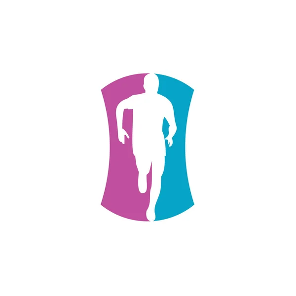 Vetor Logotipo Esporte Corrida Saudável —  Vetores de Stock