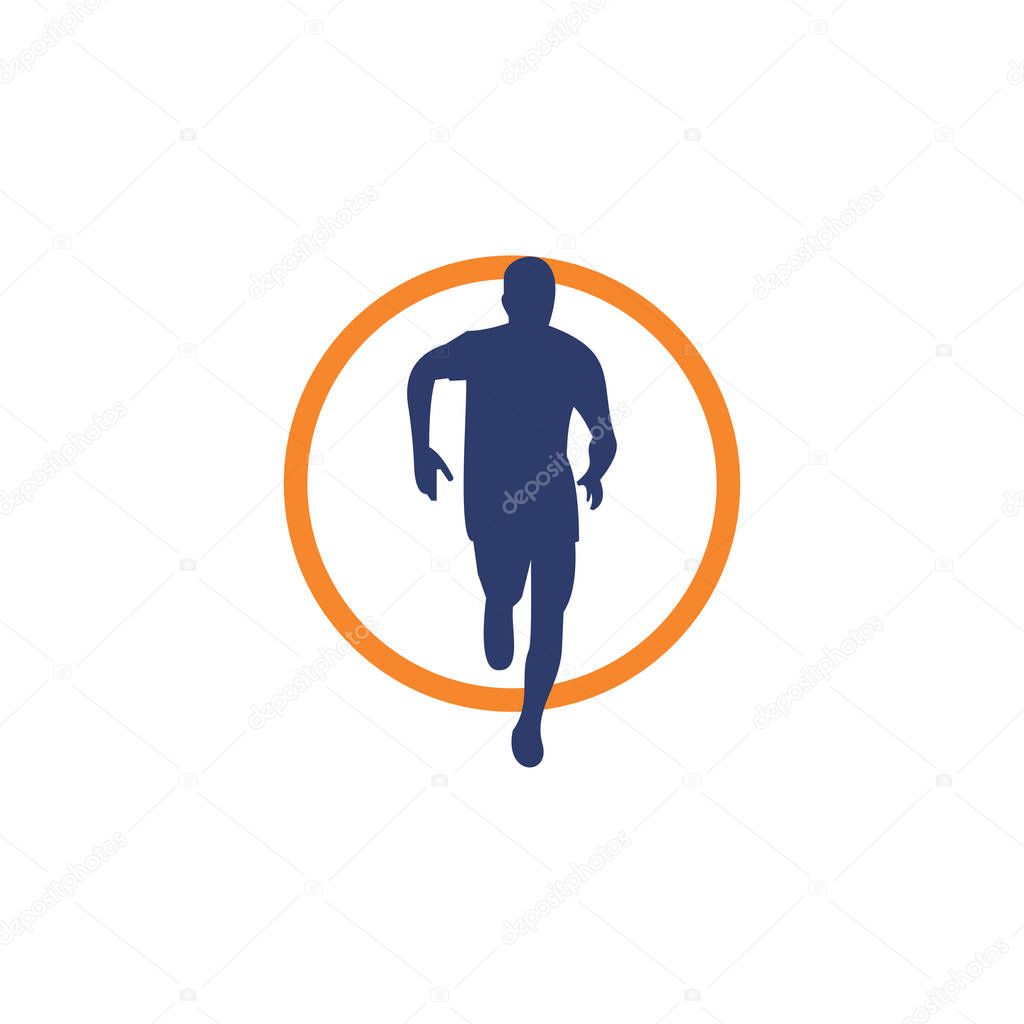 Healthy running sport logo vector