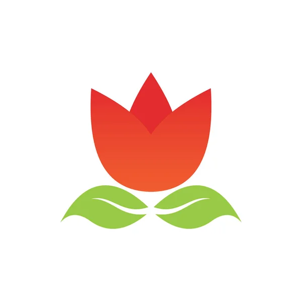 Disegno Del Logo Del Fiore Foglia Naturale — Vettoriale Stock