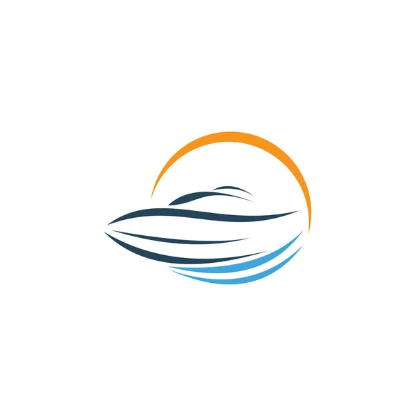 ヨット海洋ロゴ ベクトル — ストックベクタ