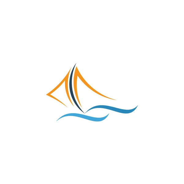 Yacht Vettore Logo Marino — Vettoriale Stock