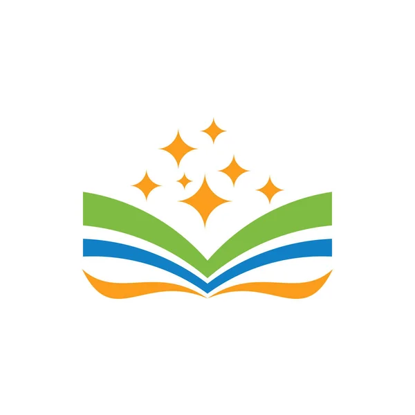 Design Del Logo Del Libro Della Conoscenza — Vettoriale Stock